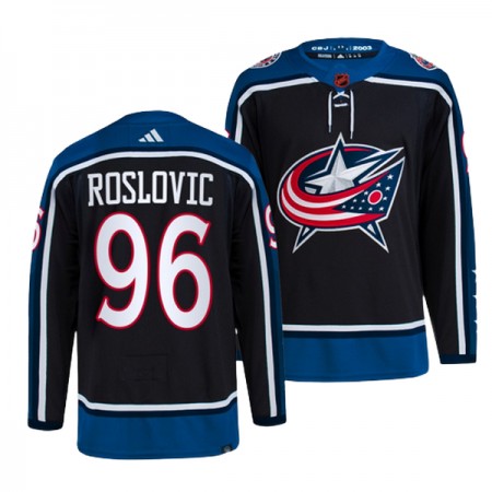 Columbus Blue Jackets Dresy Jack Roslovic 96 Adidas 2022-23 Černá Reverse Retro 2.0 Authentic - Pánské